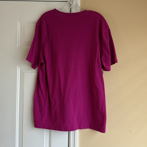 GAP LOGO SHORT SLEEVE TEE FUCHSIA WITH DARK BLUE LOGO SIZE XL - Picture 2 of 3